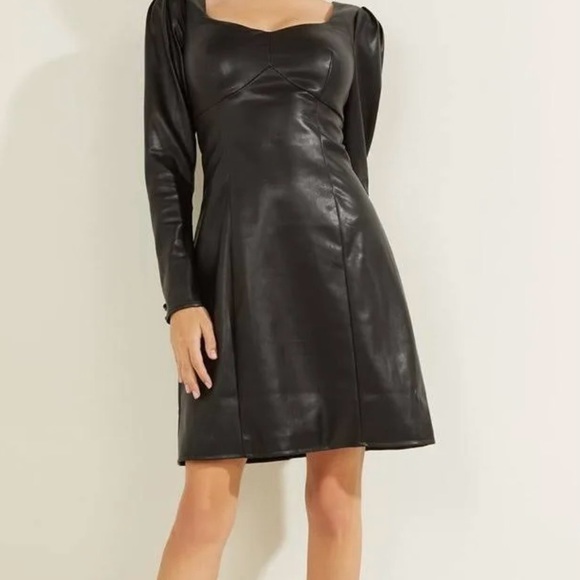 Guess Faux Leather Mini Dress NEW - Picture 5 of 7